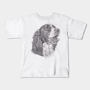 Classic English Springer Spaniel Dog Profile Drawing Kids T-Shirt